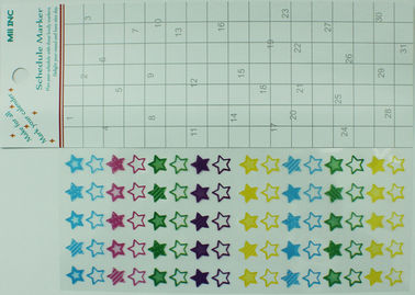계획자 별 모양 70mm x 170mm를 위한 일본식 달력 신호 스티커