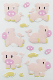 유행 3D Porkling 차원이 PVC 분홍색 귀여운 뚱뚱한 동물성 스티커에 의하여 시트를 깝니다