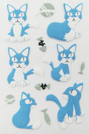 Pet Die Cut 3d Animal Stickers , Handbag Little Cat Puffy Stickers Offset Printing