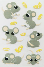 소년 공상 만화 쥐 모양을 위한 다 착색된 재미있은 뚱뚱한 동물성 스티커
