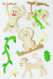 3D 차원 아이 뚱뚱한 스티커 장 원숭이 만화 디자인 80 x 120 Mm