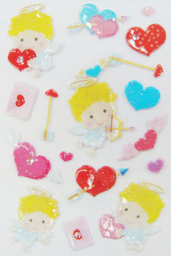 발렌타인 카와이이 재미있는 3d 스티커, 선전용을 위한 사랑 심장 스티커