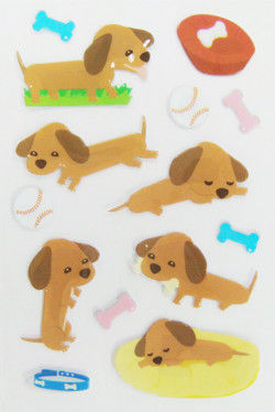 카와이이에게 뚱뚱한 개 스티커, 3d 거품 스티커를 PVC + 애완 동물 물자 모양 짓