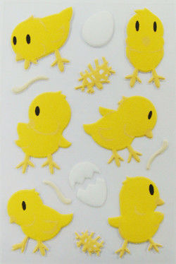 카드/유독한 소녀 문구용품을 위한 빛난 노란 장식적인 3d 스티커 비