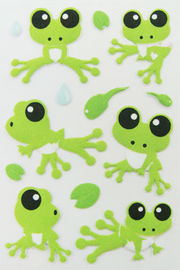작은 개구리 모양 80 x 120mm가 동물성 스크랩북 스티커에 의하여, 아이들의 스티커 시트를 깝니다