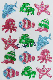 사랑스러운 개인화된 반짝임 벽 스티커, 비 유독한 해양동물 거품 스티커